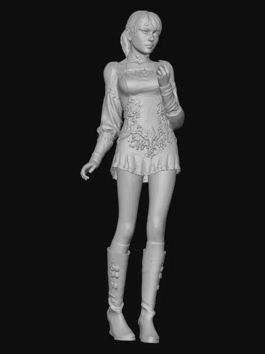 3D model for Character in Lace Dress