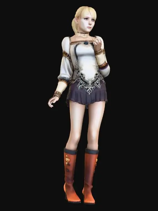 3D model for Character in Lace Dress
