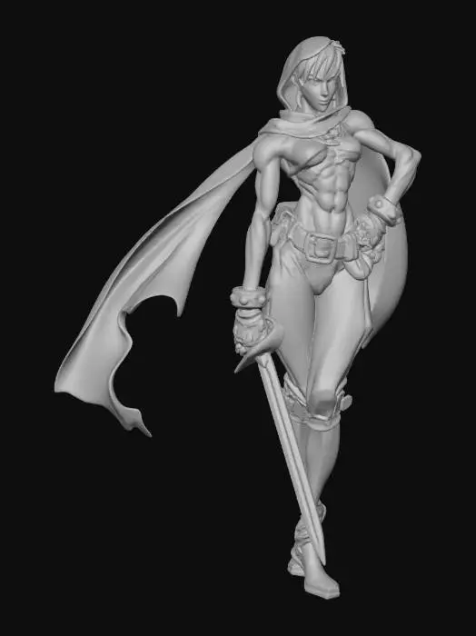 3D model for Warrior of the Crimson Cape