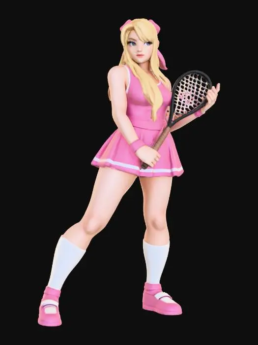 3D model for Tennis Player in Pink