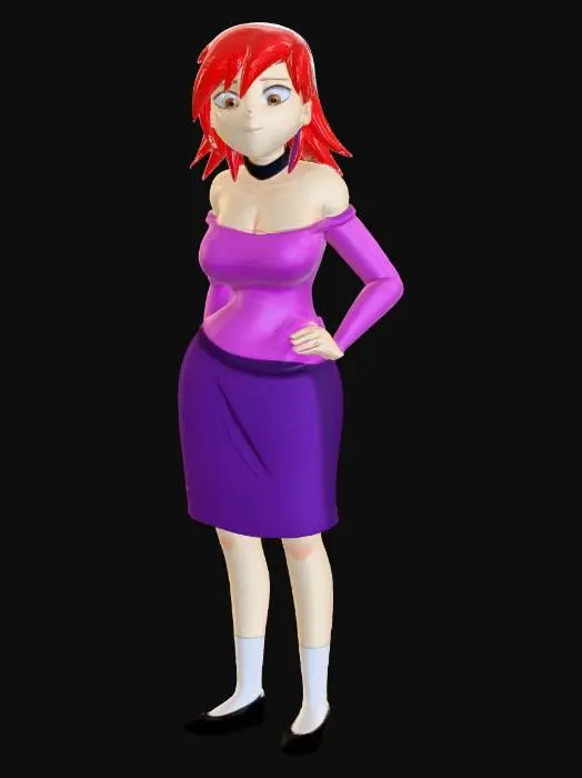 3D model for Red and Purple Contrast