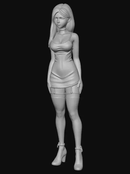 3D model for Lady in Red Dress