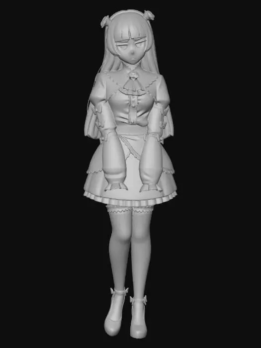 3D model for Crimson Blush in Velvet Attire