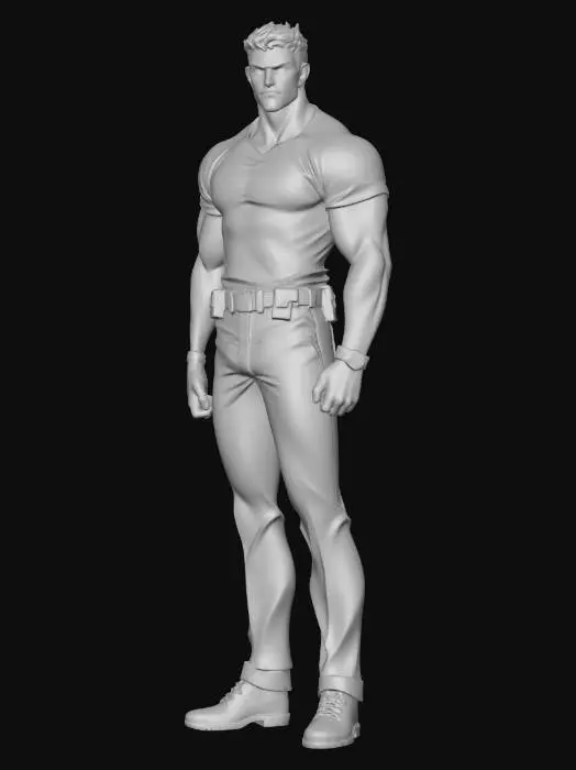 3D model for White Tee Warrior
