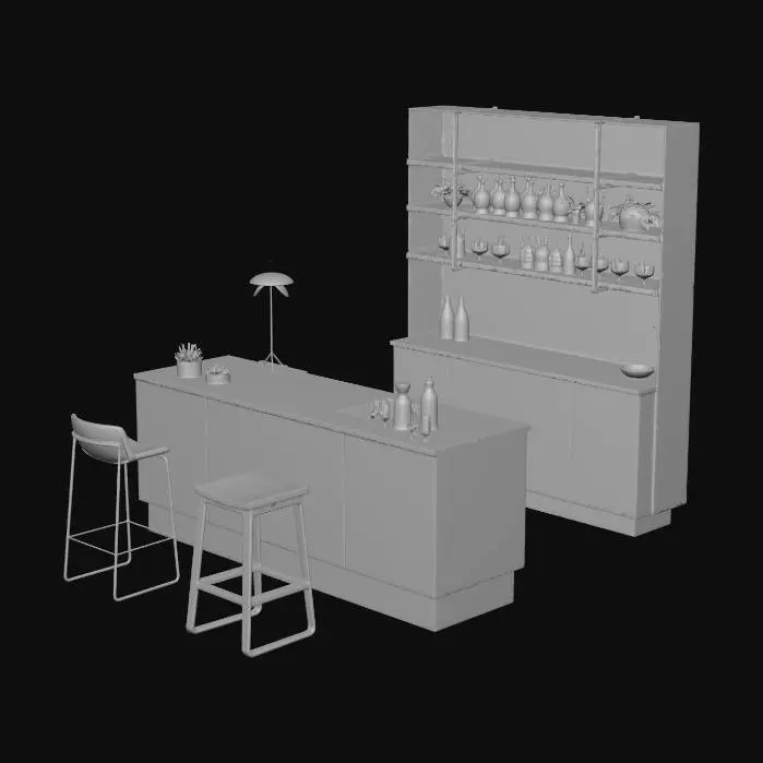 3D model for Elegant Home Bar