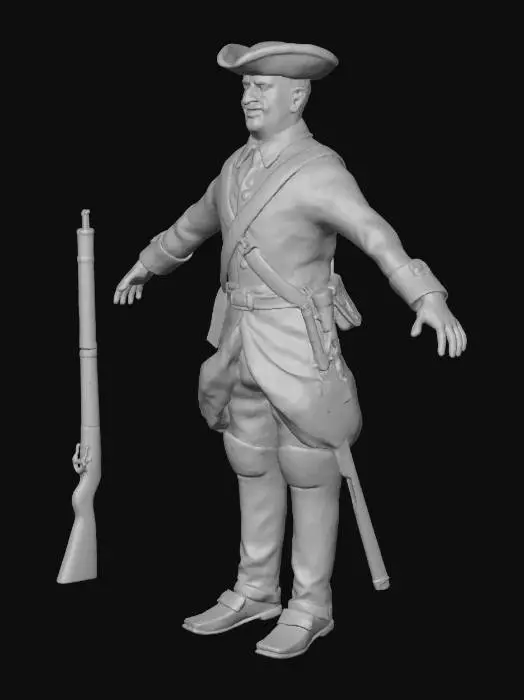 3D model for Colonial Soldier Model Swedish dragoon