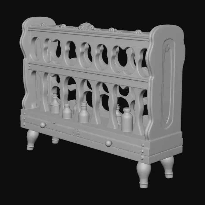 3D model for A Potion Rack with empty space for pations with indentions