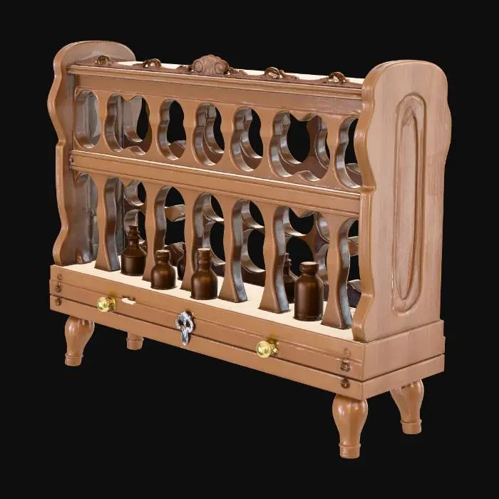 3D model for A Potion Rack with empty space for pations with indentions