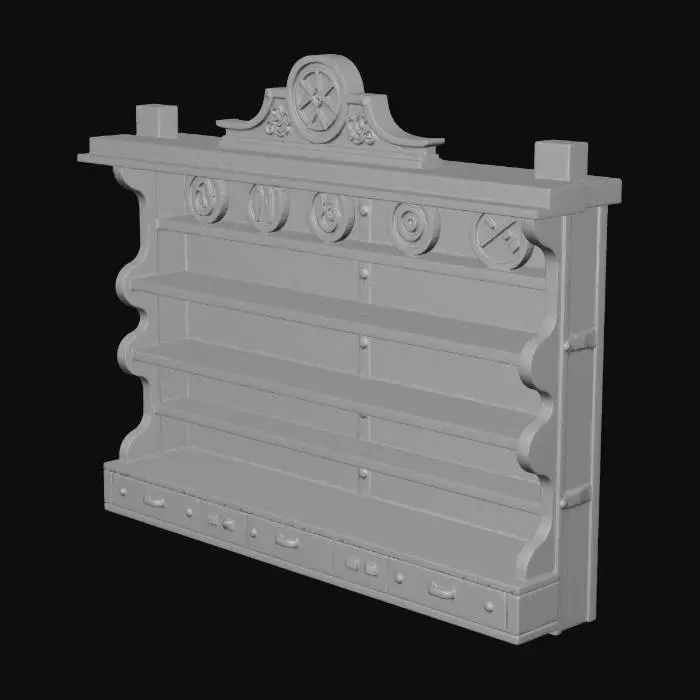 3D model for A Potion Rack with empty space for pations with indentions