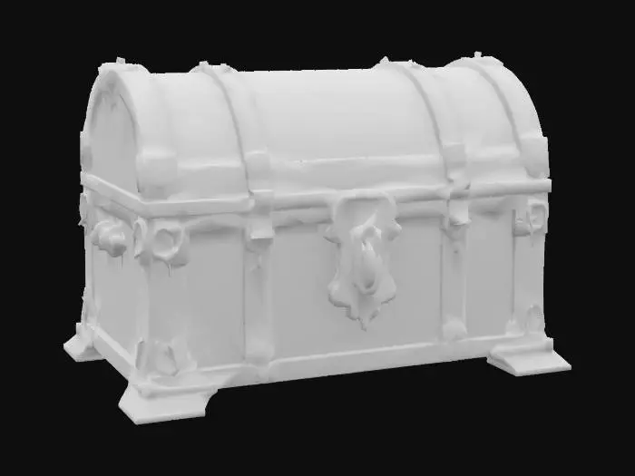 3D model for elegant bloodborne 18th century pirate chest with moulding