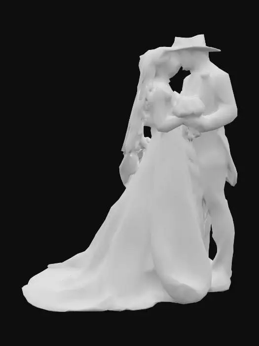 3D model for Cowboy & Indian Wedding Cake-Topper