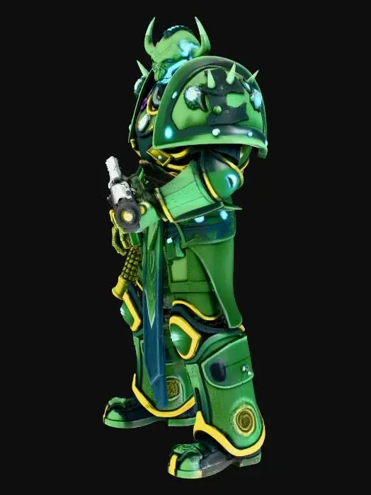 3D model for un guerrero estilo warhammer 40k