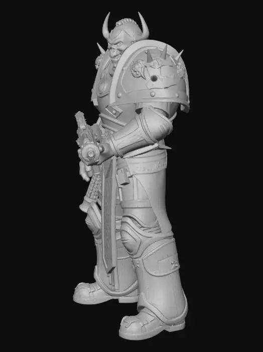 3D model for un guerrero estilo warhammer 40k