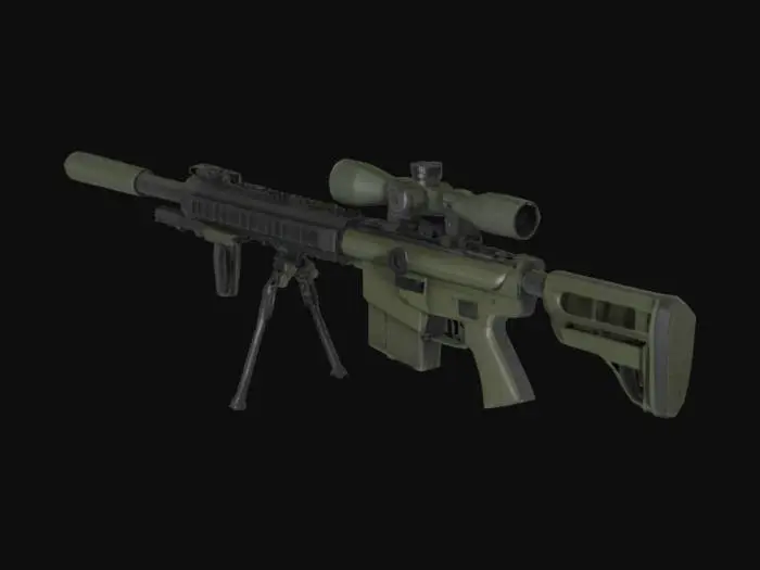 3D model for military sniper rifle gun
