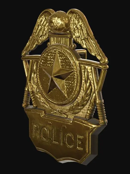 3D model for Golden Police Badge Emblem