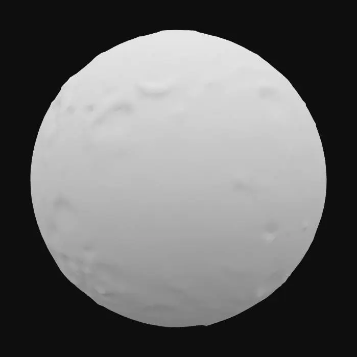 3D model for Create a high-quality 3D mesh model of Mercury as a textured sphere. Show realistic cratered surface texture with rough, rocky details. Use clean UV mapping and optimized textures for web (2048x2048 px). Model should be centered at origin, uniformly scaled for easy use in interactive 3D apps. Provide as a .glb or .gltf file. No extra geometry beyond the sphere. Include diffuse and normal maps if possible. Balance realism with performance.