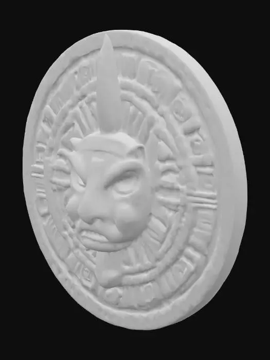 3D model for Low poly ancient aztec decorations