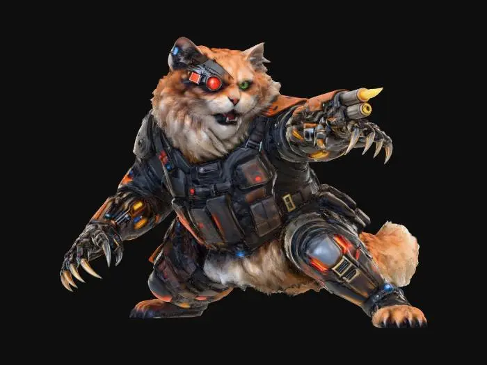3D model for Cyber Pounce Cat