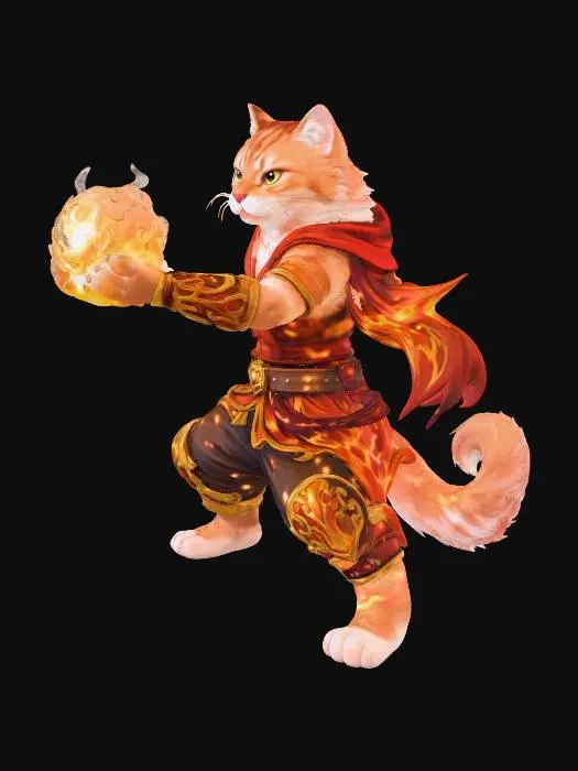3D model for Feline Fire Mage