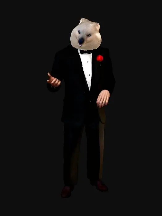 3D model for Dapper Canine in a Tuxedo
