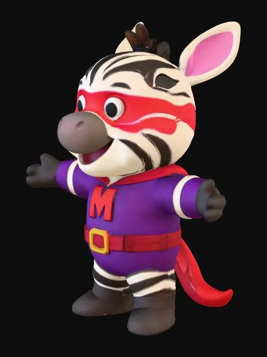 3D model for Zebra Hero T pose