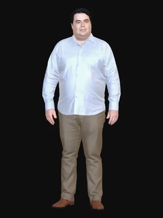 3D model for Casual Portrait of a Man in a Light Blue Shirt