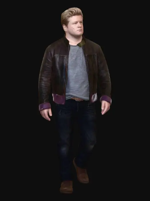 3D model for Casual Brown Leather Jacket Look