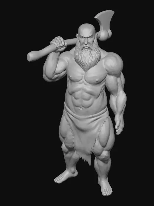 3D model for Axe Warrior Sketch
