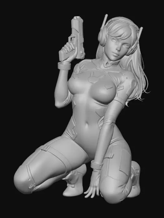 3D model for Cyber Warrior Gamer