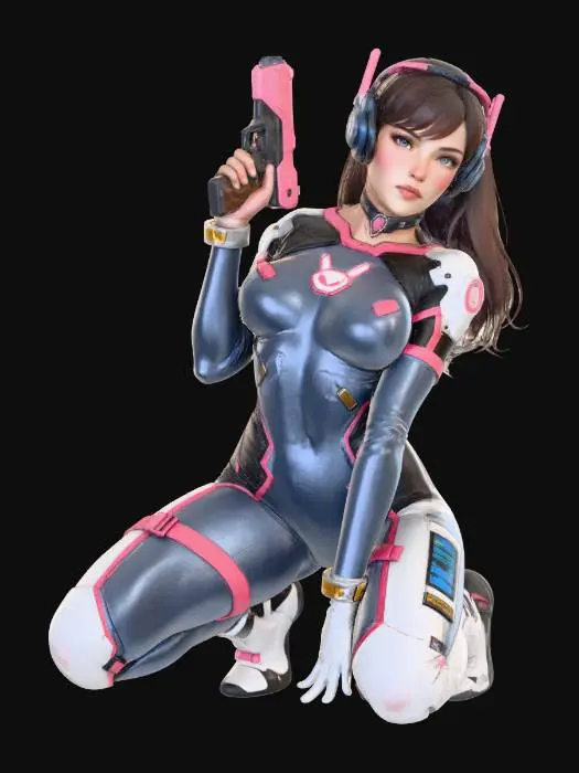 3D model for Cyber Warrior Gamer