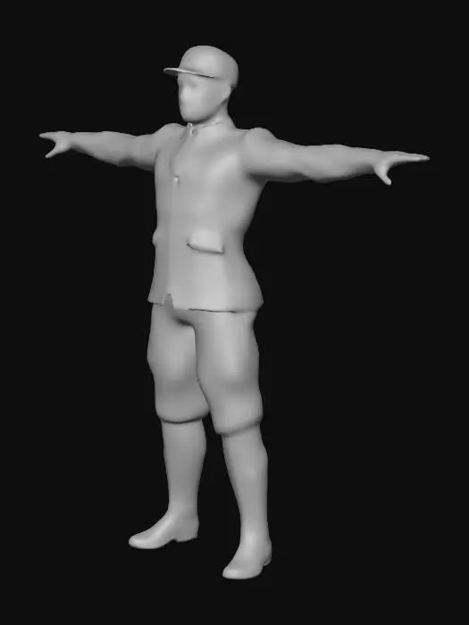 3D model for 生成一个男性苏联士兵,T型姿态