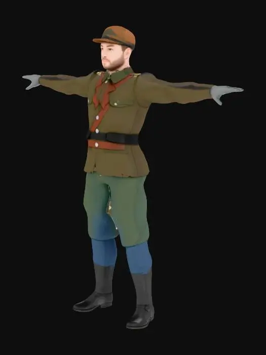 3D model for 生成一个男性苏联士兵,T型姿态