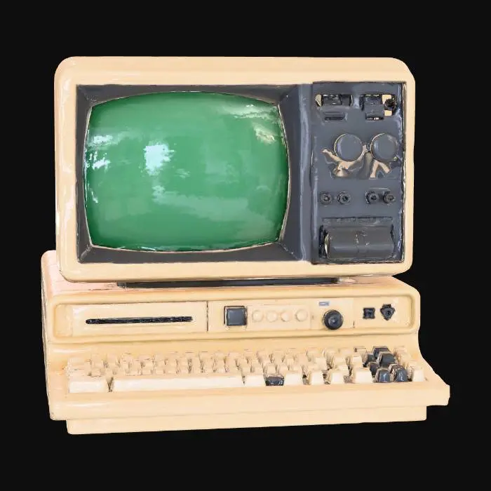 3D model for 生成一个苏联复古风的台式电脑