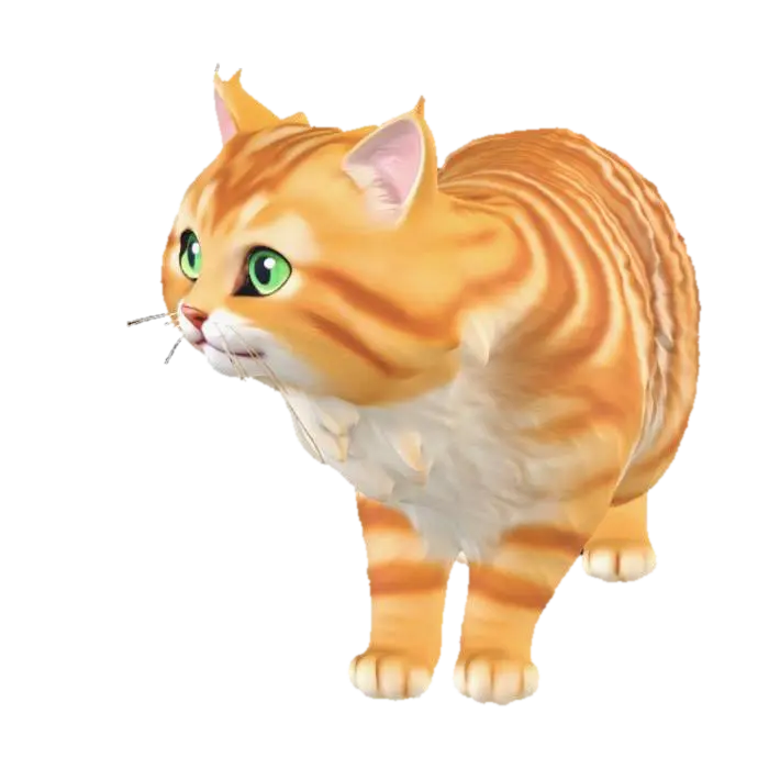 cat - Whiskers 3D model, vytvořený pomocí AI