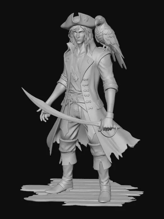 3D model for Pirate and Parrot