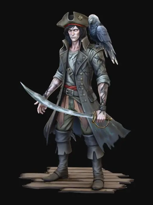 3D model for Pirate and Parrot