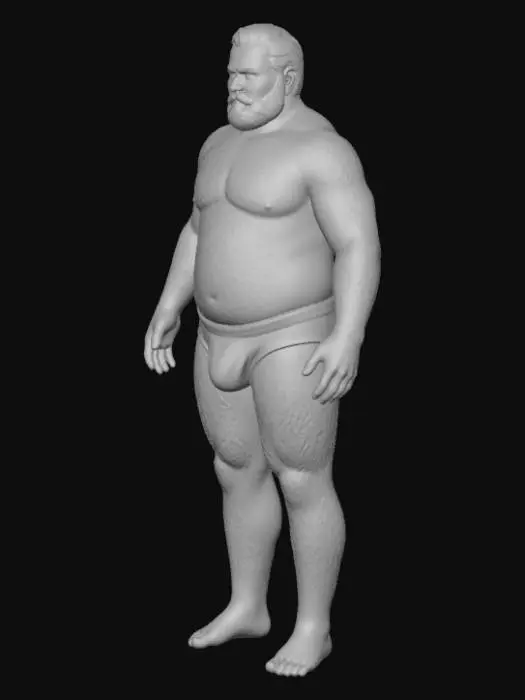 3D model for Bearded Strongman in Yellow Briefs
