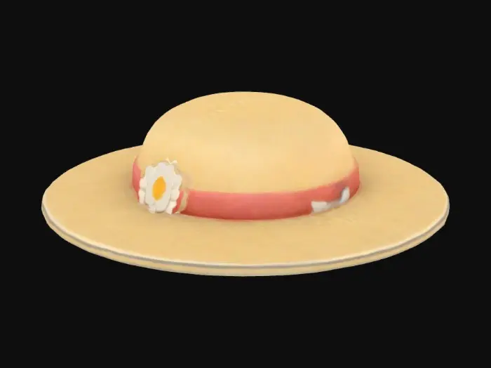 3D model for Yellow Sun Hat with Flower