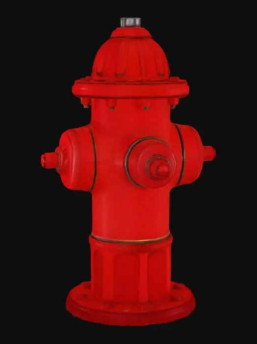 3D model for Red Hydrant Illustration