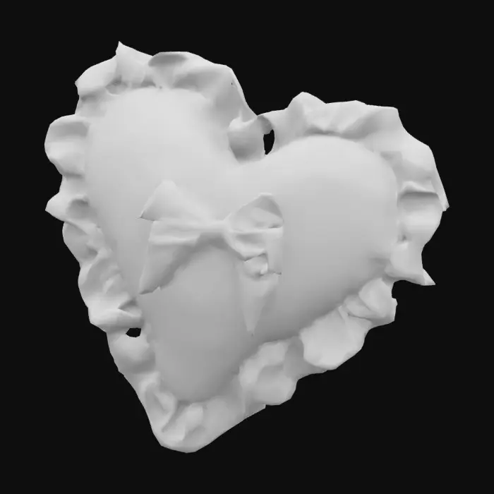 3D model for Velvet Noir Heart Pillow