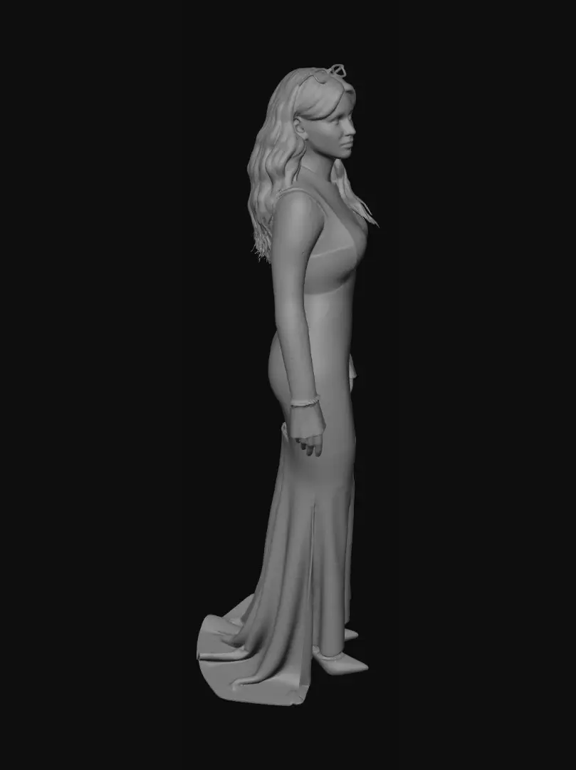 3D model for Noir Lace Evening Gown