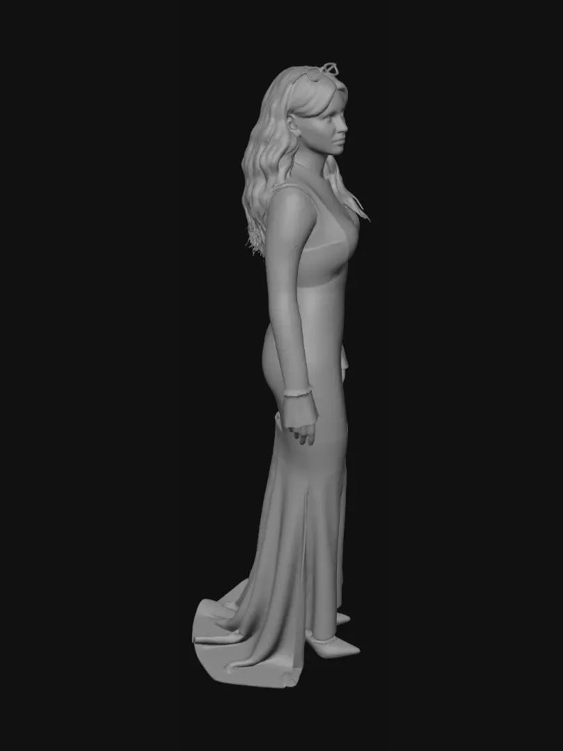 3D model for Noir Lace Evening Gown