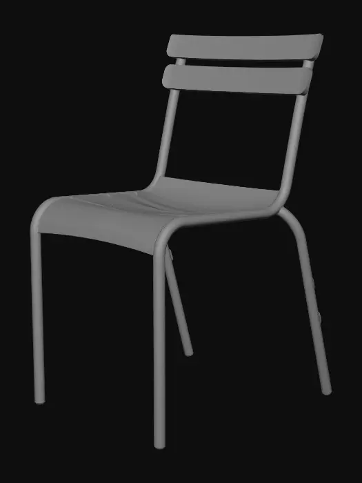 3D model for Beige slatted chair