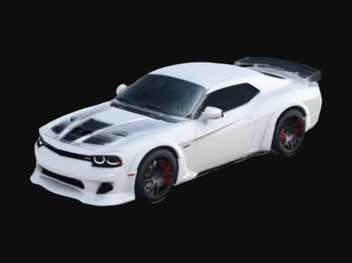 3D model for 2021 Dodge GTT V12 high-performance supercar designed by San Daemon Customs. Black colored body