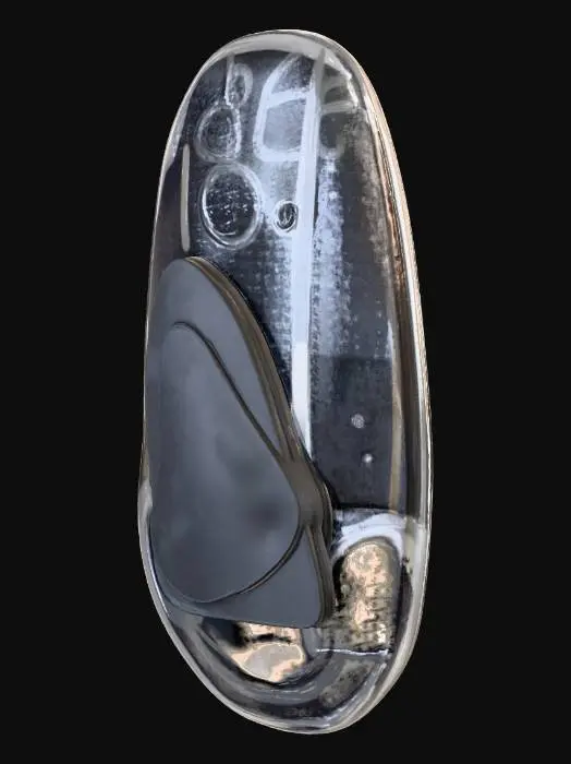 3D model for Black Guitar Pick in Epoxy Bubble