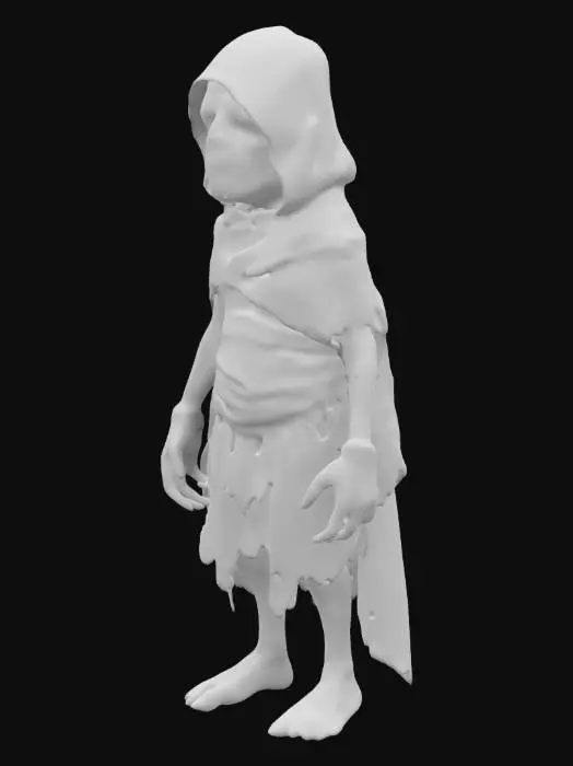 3D model for Scrawny, pale-skinned humanoid (4’
tall) dressed in dark cloaks, red eyes