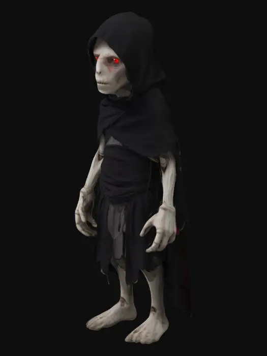 3D model for Scrawny, pale-skinned humanoid (4’
tall) dressed in dark cloaks, red eyes