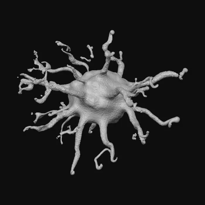 3D model for A hyperreal cosmic structure that merges the form of a neuron and a galaxy. Vast networks of glowing filaments stretch through dark space like living neural pathways, connecting luminous nodes that pulse with sentient energy. Swirling nebulae of radiant blues, purples, and golds flow between them, intertwined with DNA-shaped spirals of light. Black holes and gravitational distortions shimmer nearby, bending light through translucent plasma. The entire scene feels alive — a galactic brain of consciousness, both beautiful and incomprehensible. Ultra-detailed textures, cosmic particles, volumetric mist, cinematic lighting, 8K surreal realism, inspired by No Man’s Sky and quantum art.