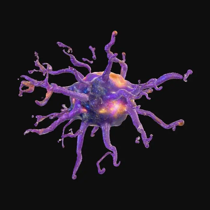 3D model for A hyperreal cosmic structure that merges the form of a neuron and a galaxy. Vast networks of glowing filaments stretch through dark space like living neural pathways, connecting luminous nodes that pulse with sentient energy. Swirling nebulae of radiant blues, purples, and golds flow between them, intertwined with DNA-shaped spirals of light. Black holes and gravitational distortions shimmer nearby, bending light through translucent plasma. The entire scene feels alive — a galactic brain of consciousness, both beautiful and incomprehensible. Ultra-detailed textures, cosmic particles, volumetric mist, cinematic lighting, 8K surreal realism, inspired by No Man’s Sky and quantum art.