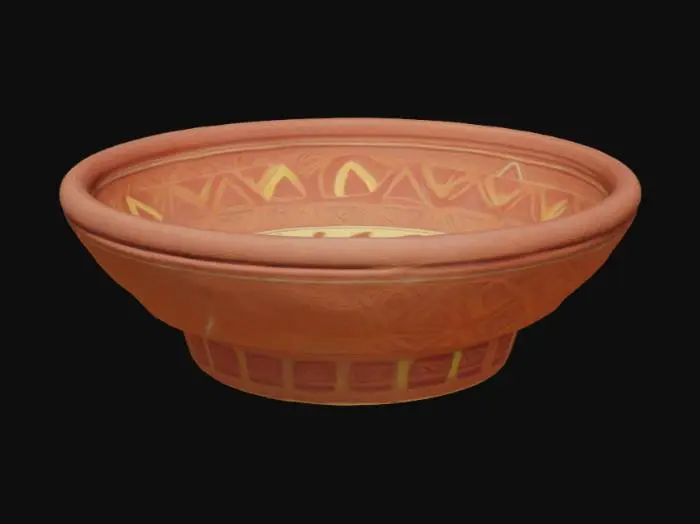 3D model for Southwestern Native American adobe style terracotta plate.